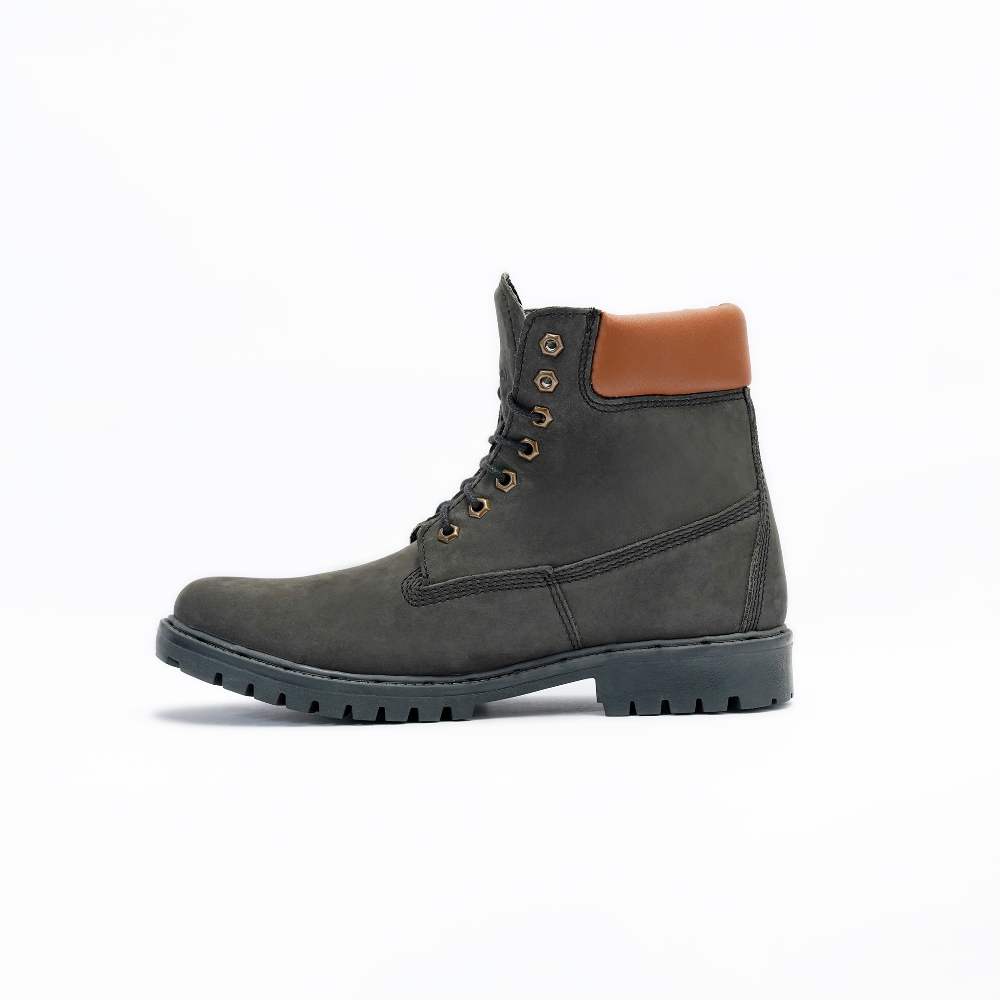 Men's Casual Lace Up High Ankle Boot with Textured Grip Image 4