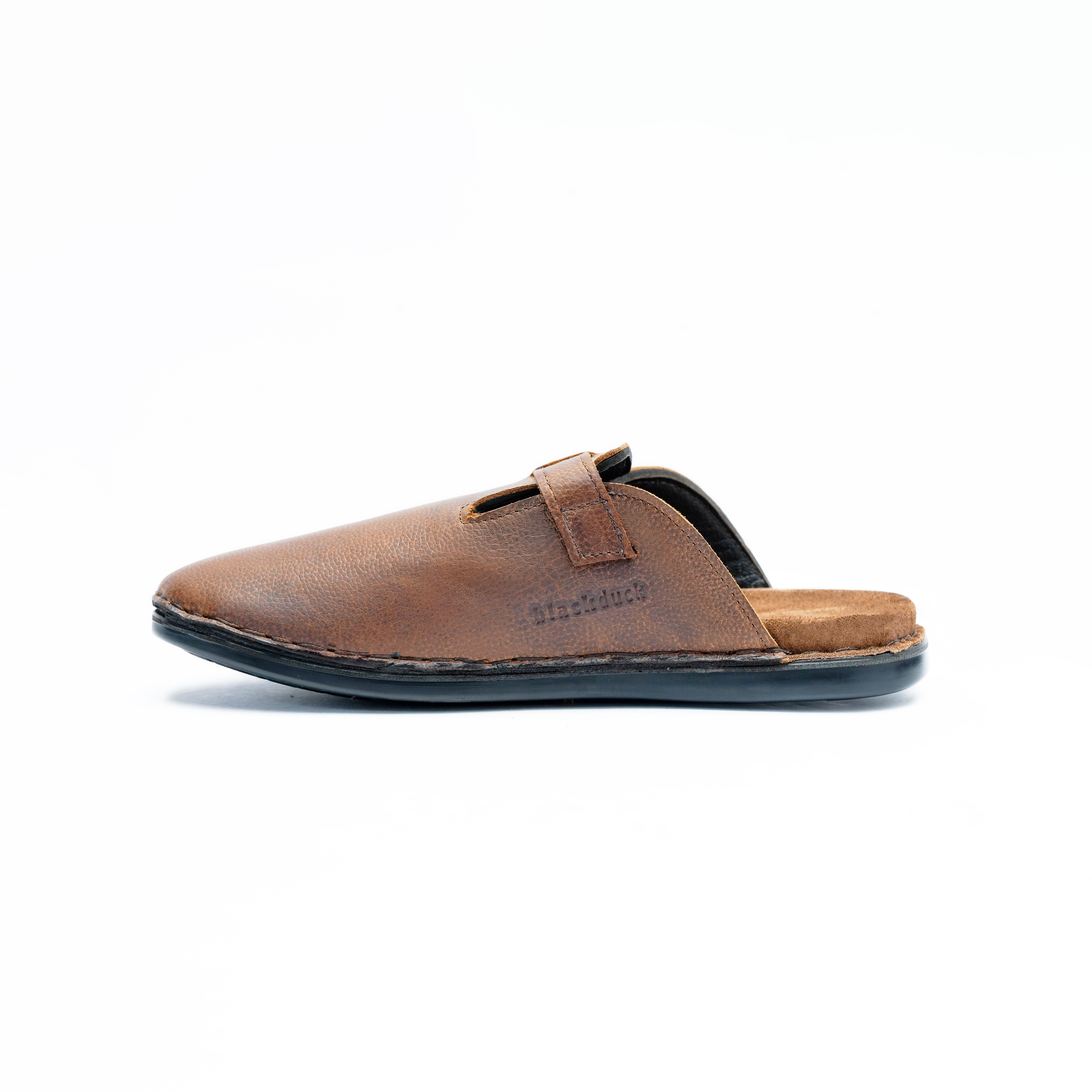 Men's Clog Style Slip On Rugged Look Sandal with Adjustable Buckle Strap Image 3