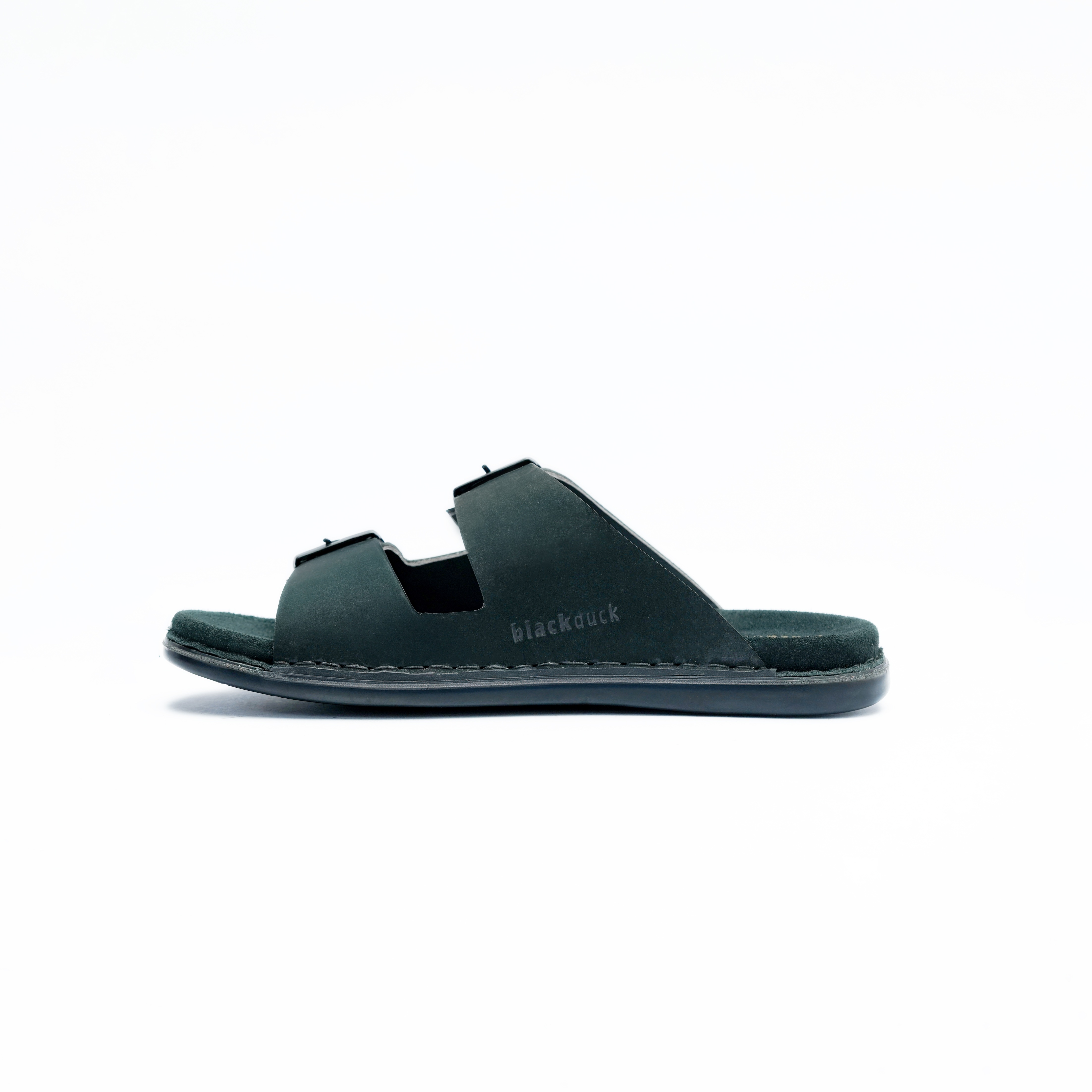 Men's Double Strap Slip On Sandal with Suede Footbed Image 3
