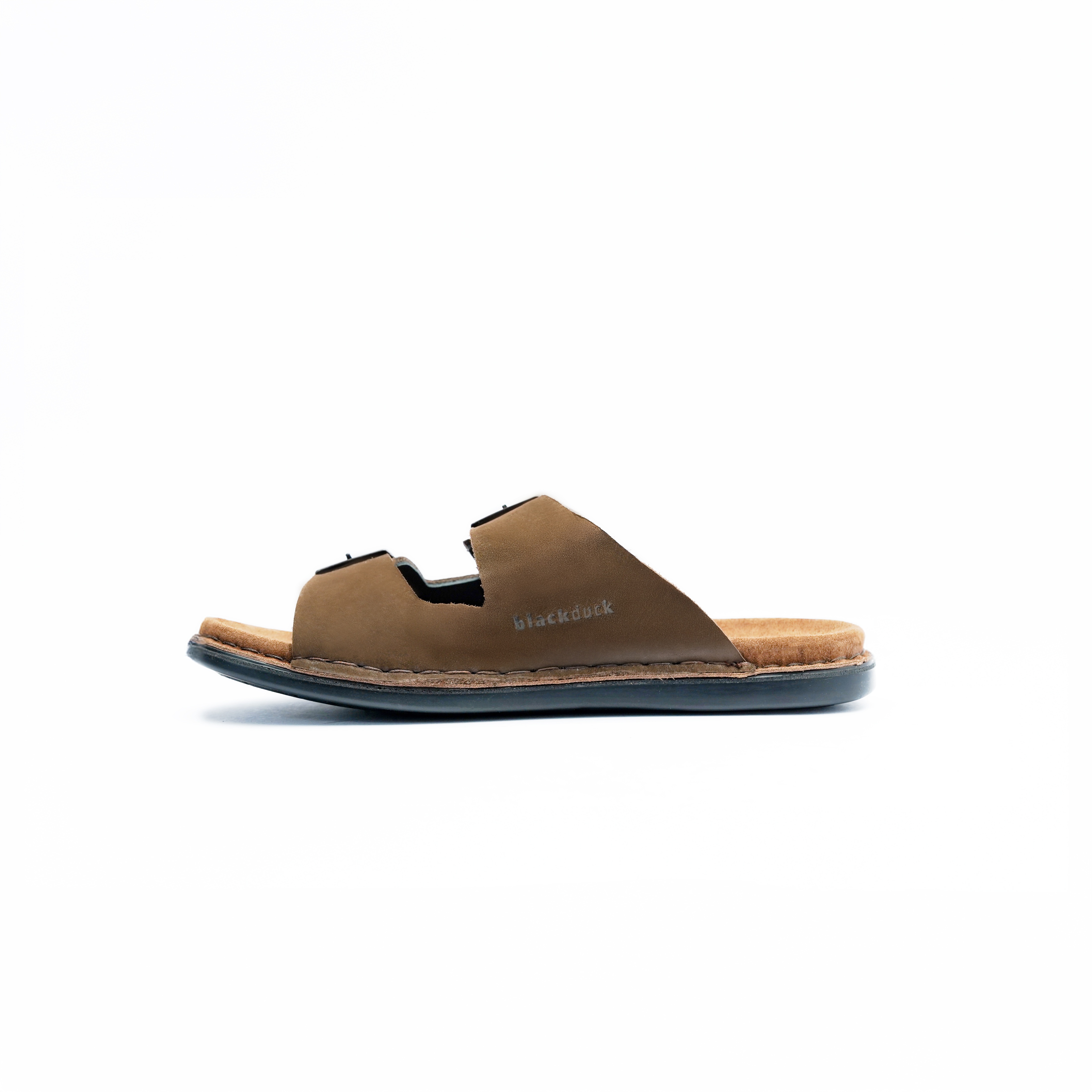 Men's Double Strap Slip On Sandal with Suede Footbed Image 3
