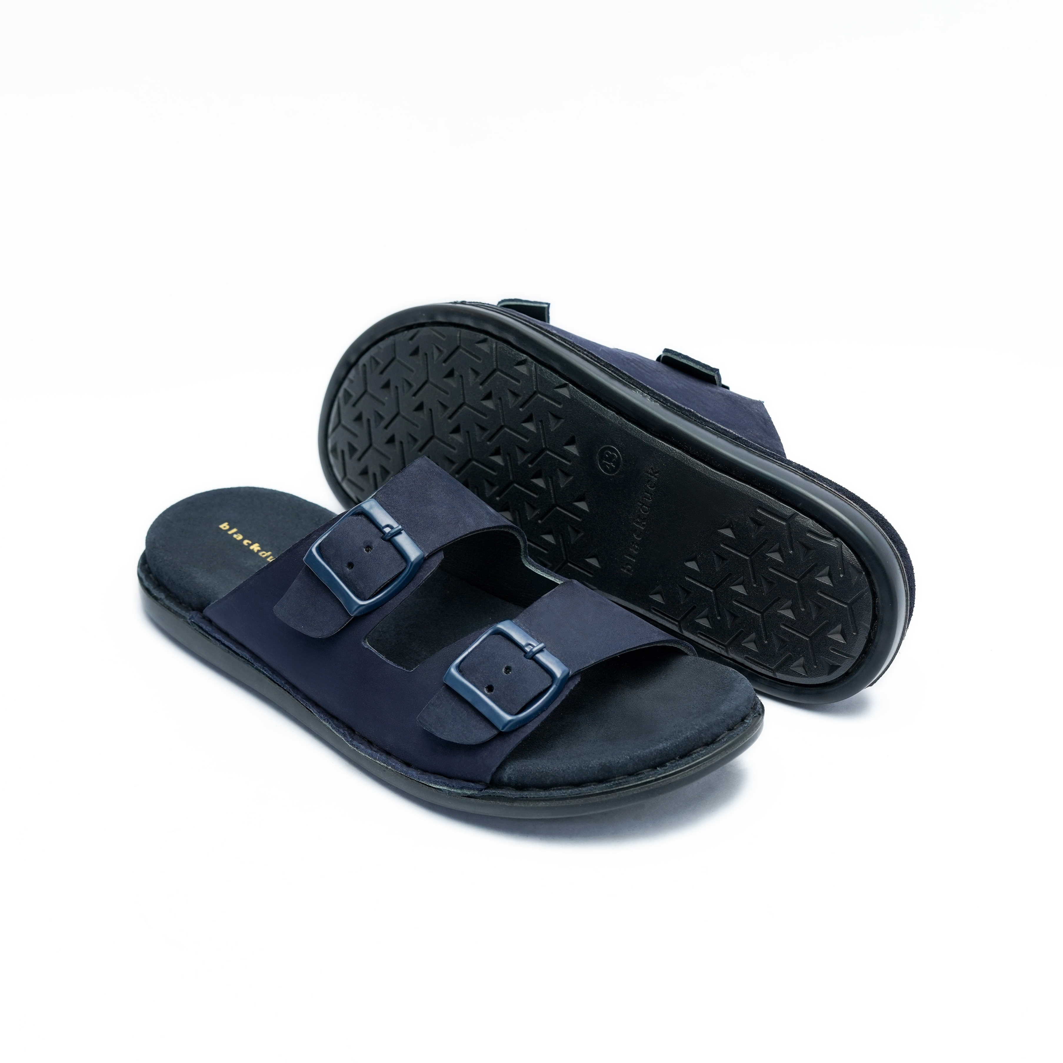 Men's Double Strap Slip On Sandal with Suede Footbed Image 4