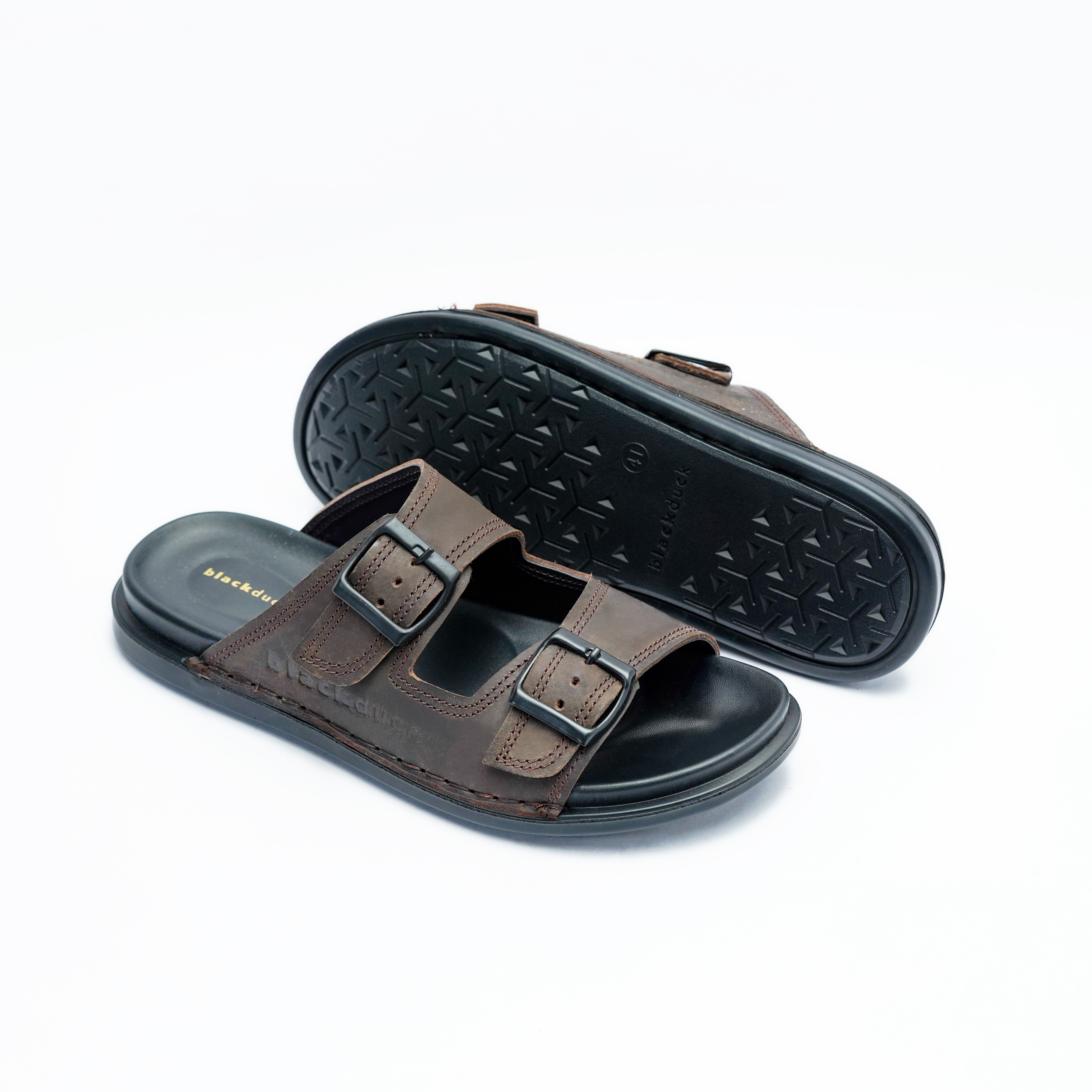 Men's Two Strap Slip On Sandal with Adjustable Buckle Image 4